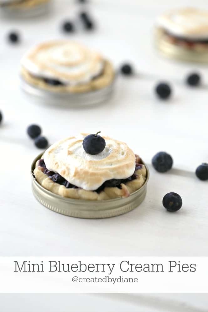 Mini Blueberry Cream Pies @createdbydiane