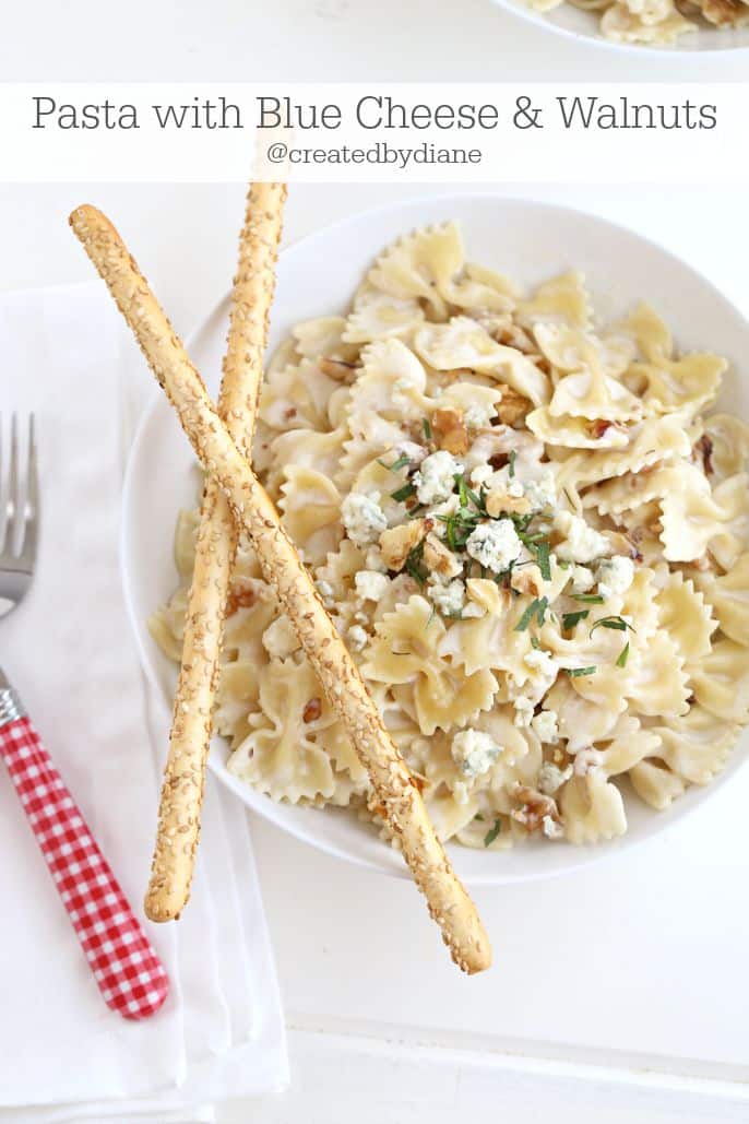 Pasta with Blue Cheese and Walnuts @createdbydiane