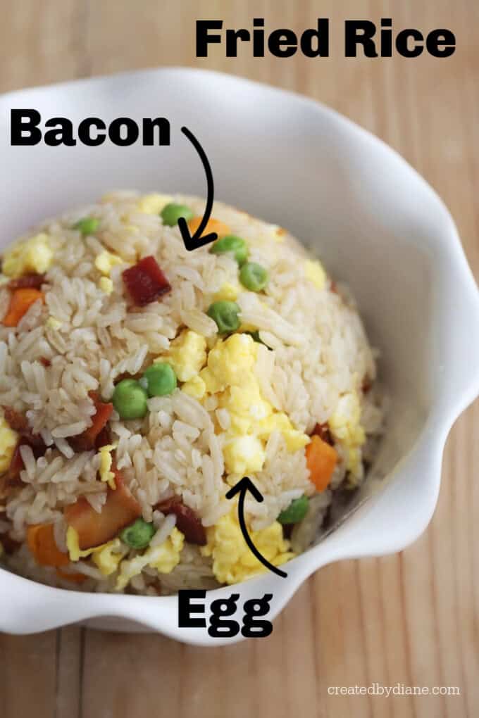 BACON and EGG Fried rice recipes, the BEST BREAKFAST or anytime meal createdbydiane