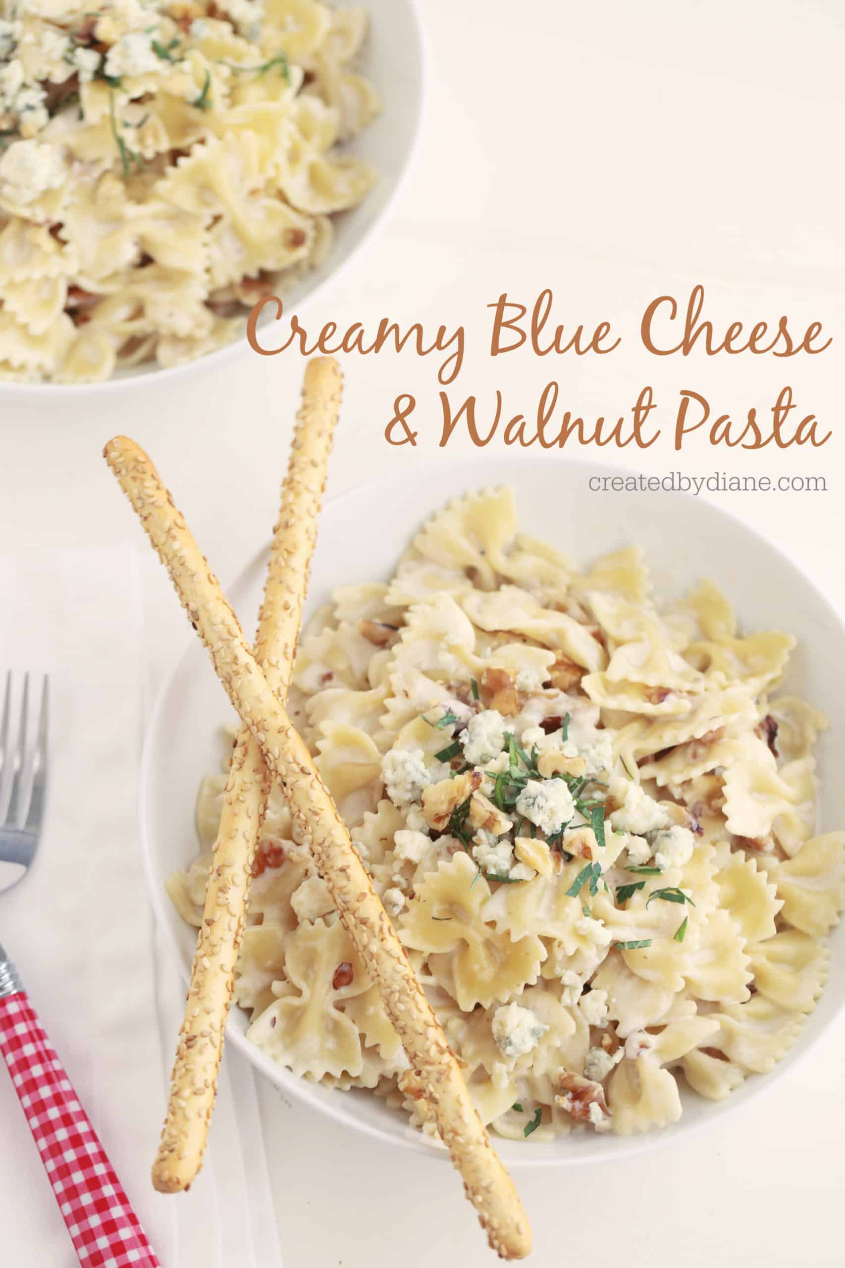 Pasta with Blue Cheese and Walnut Sauce Created by Diane