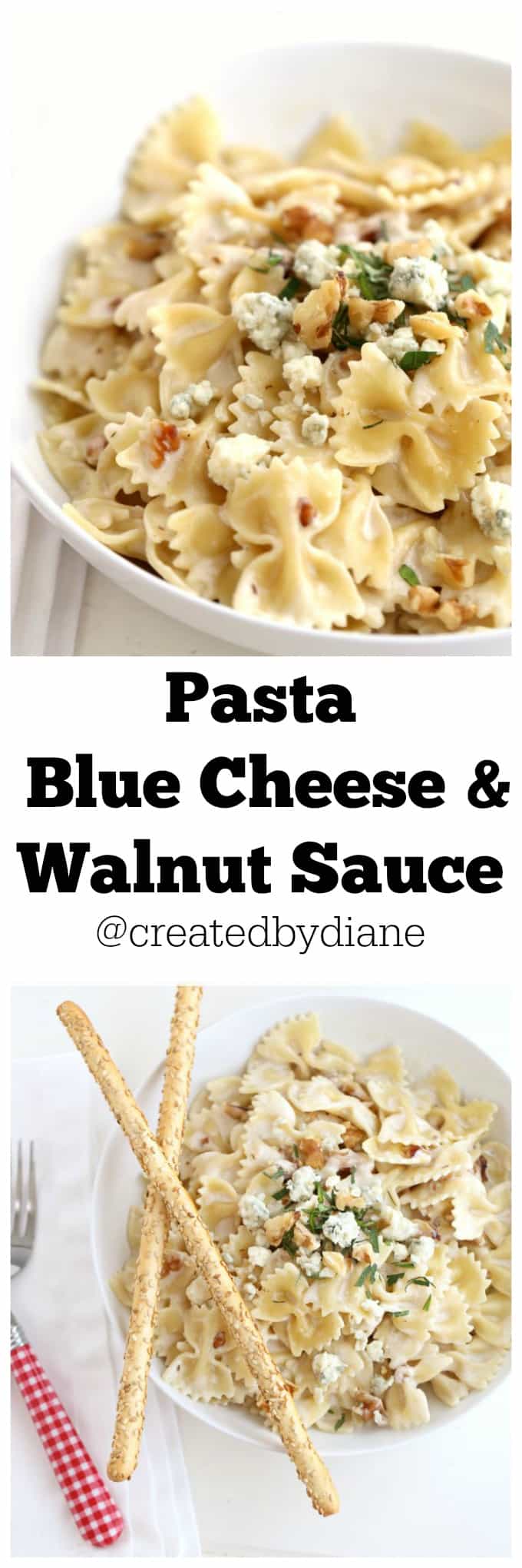 pasta blue cheese and walnut sauce @createdbydiane