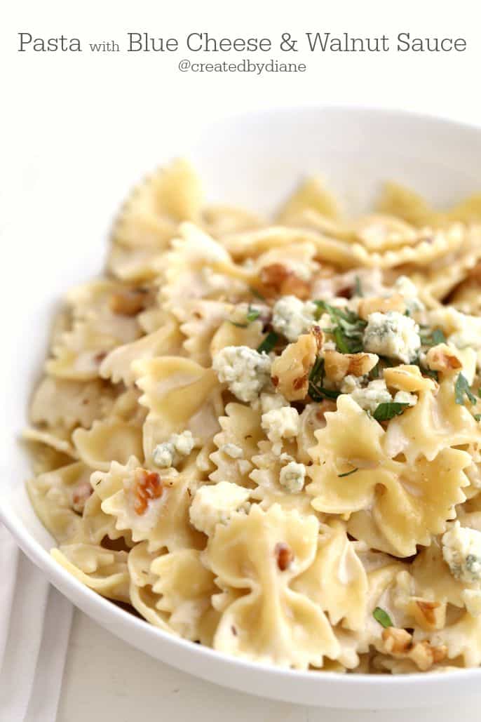 pasta with blue cheese and walnut sauce @createdbydiane