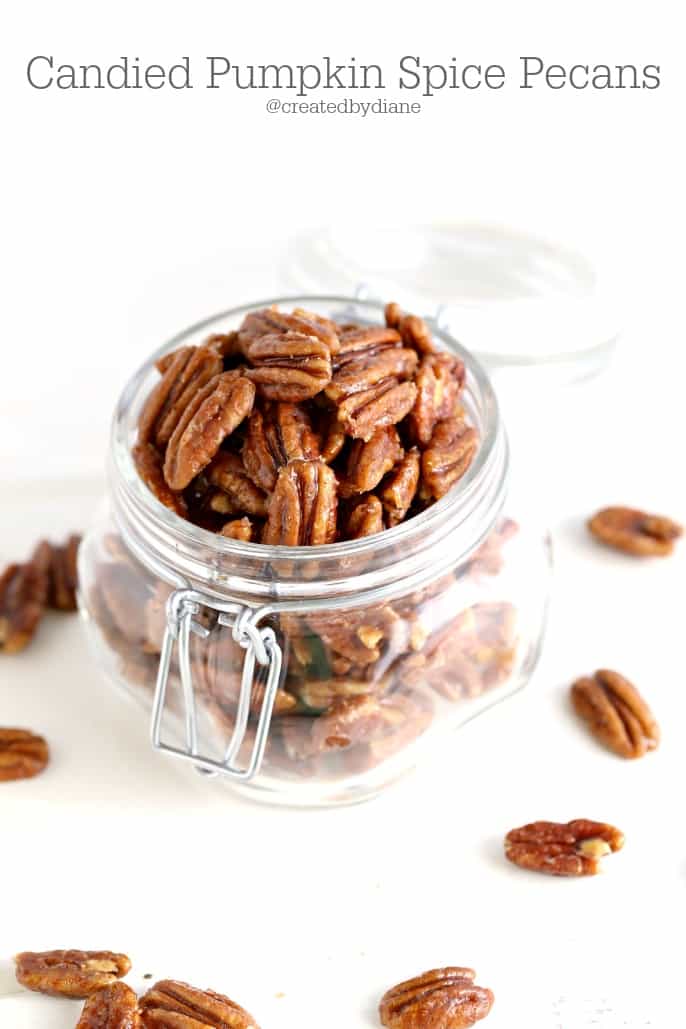 Candied Pumpkin Spice Pecans @createdydiane