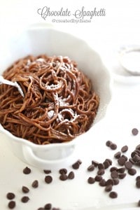 Chocolate Spaghetti Recipe from @createdbydiane