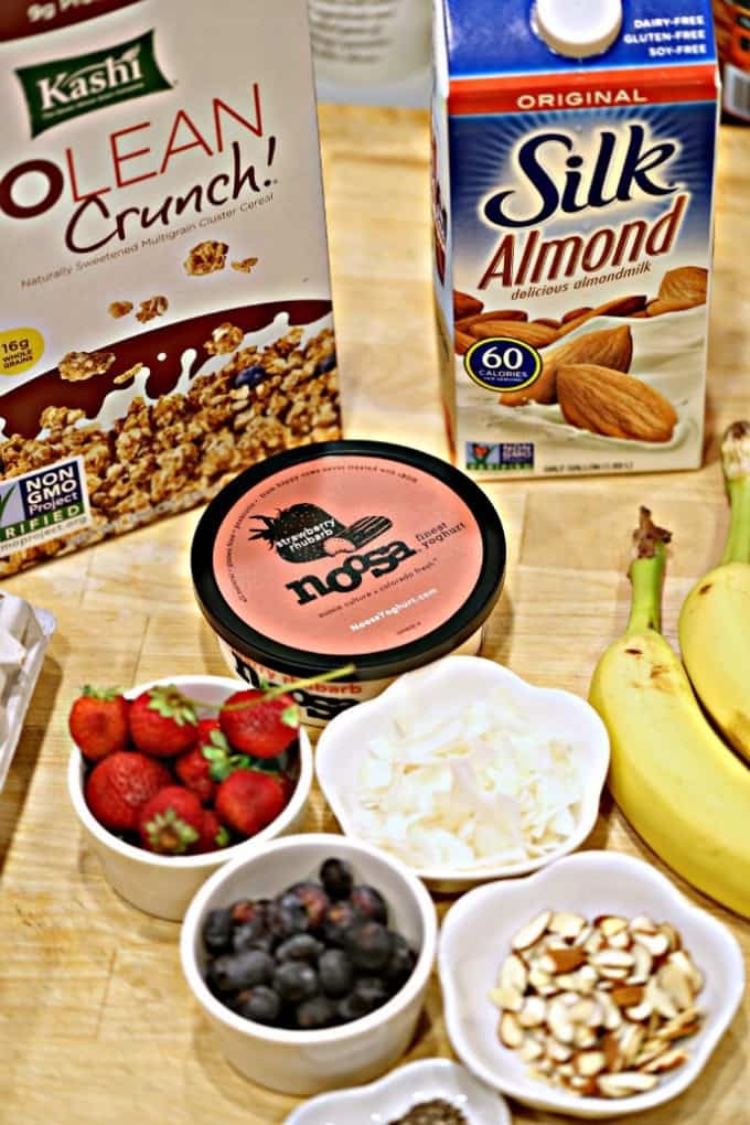 Kashi, Silk Almond Milk, Noosa Yogurt