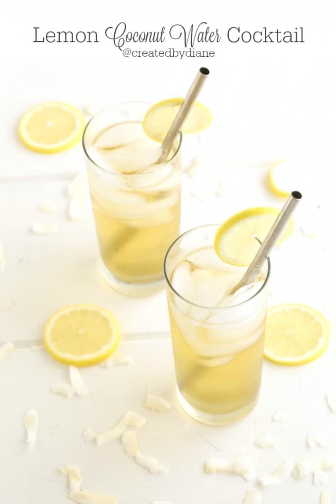 Lemon Coconut Water Cocktail with Tuaca Liquor @createdbydiane