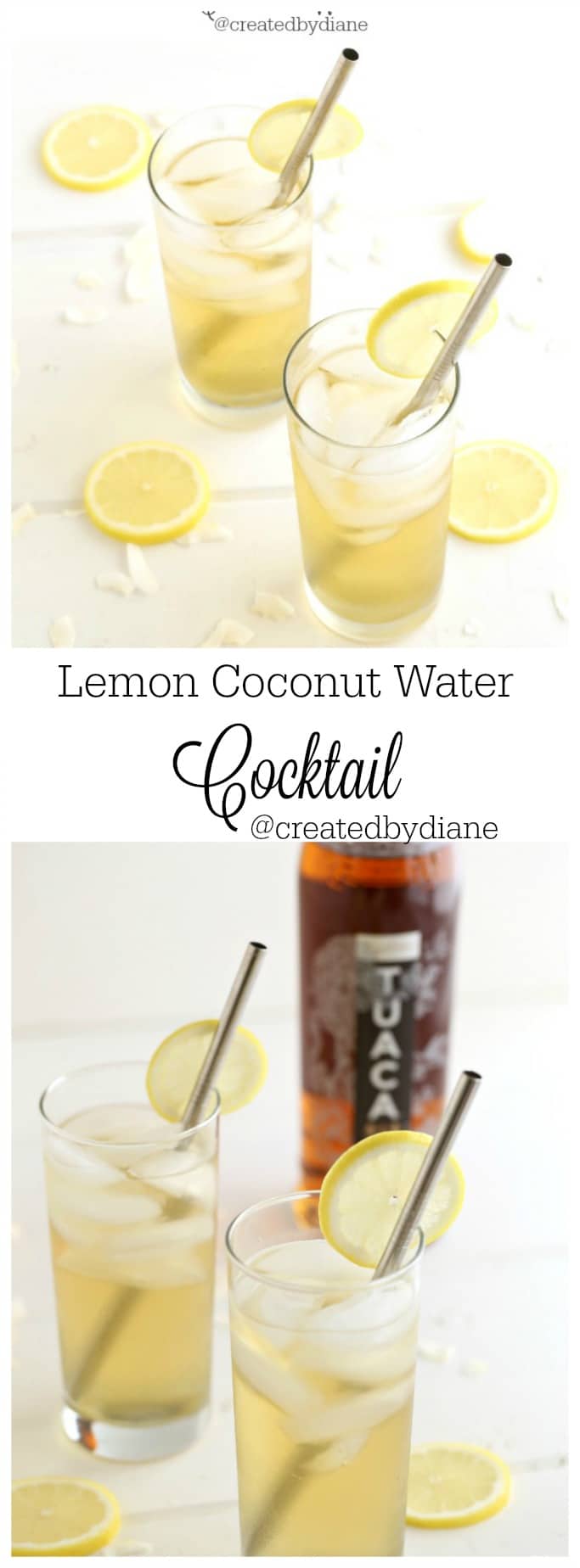 Lemon Coconut Water Cocktail | Created by Diane