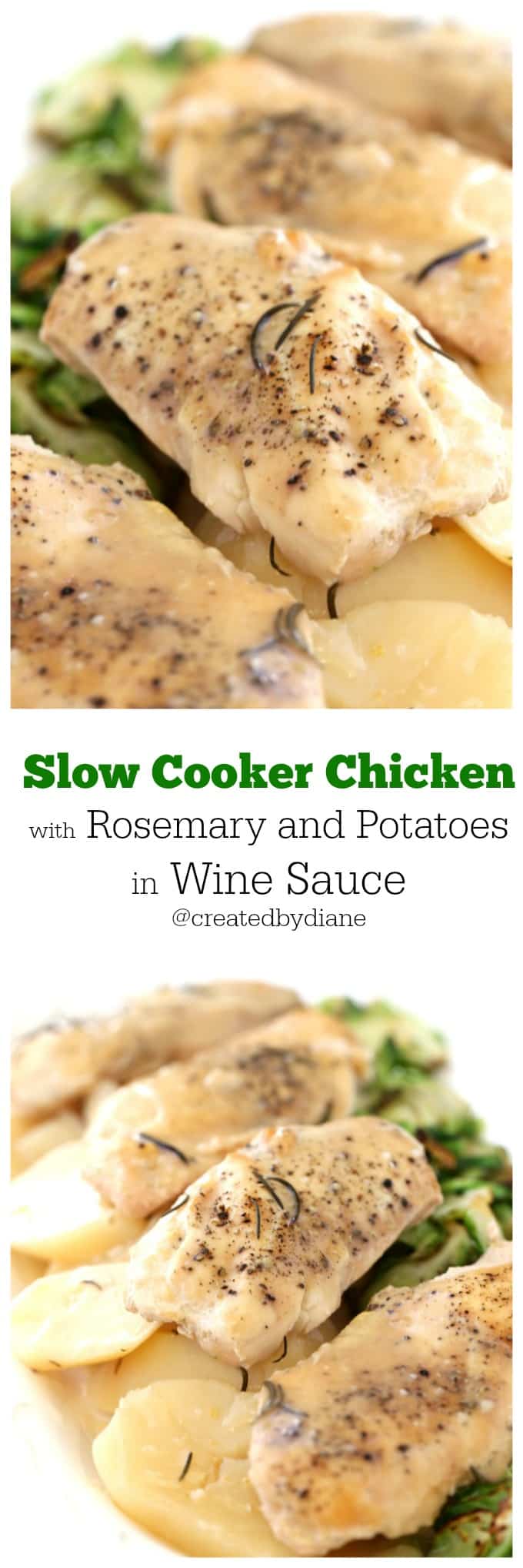 Slow Cooker chicken with Rosemary in wine sauce from @createdbydiane