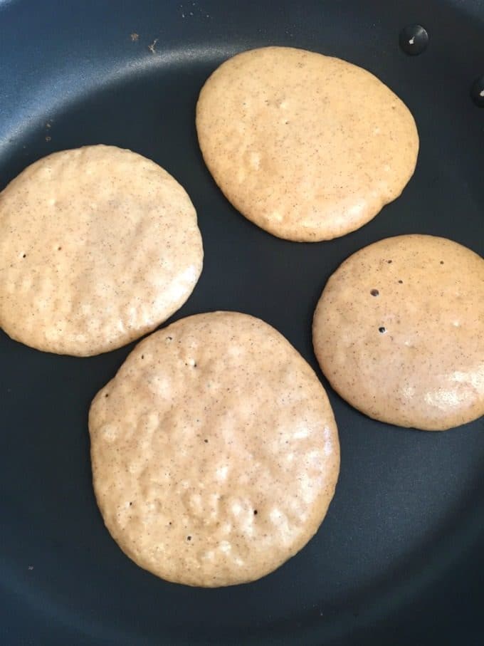 making pumpkin pancakes @createdbydiane