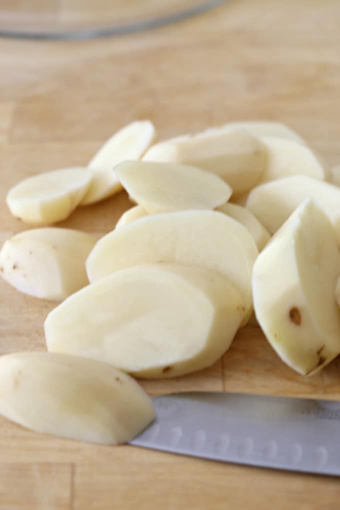 sliced potatoes