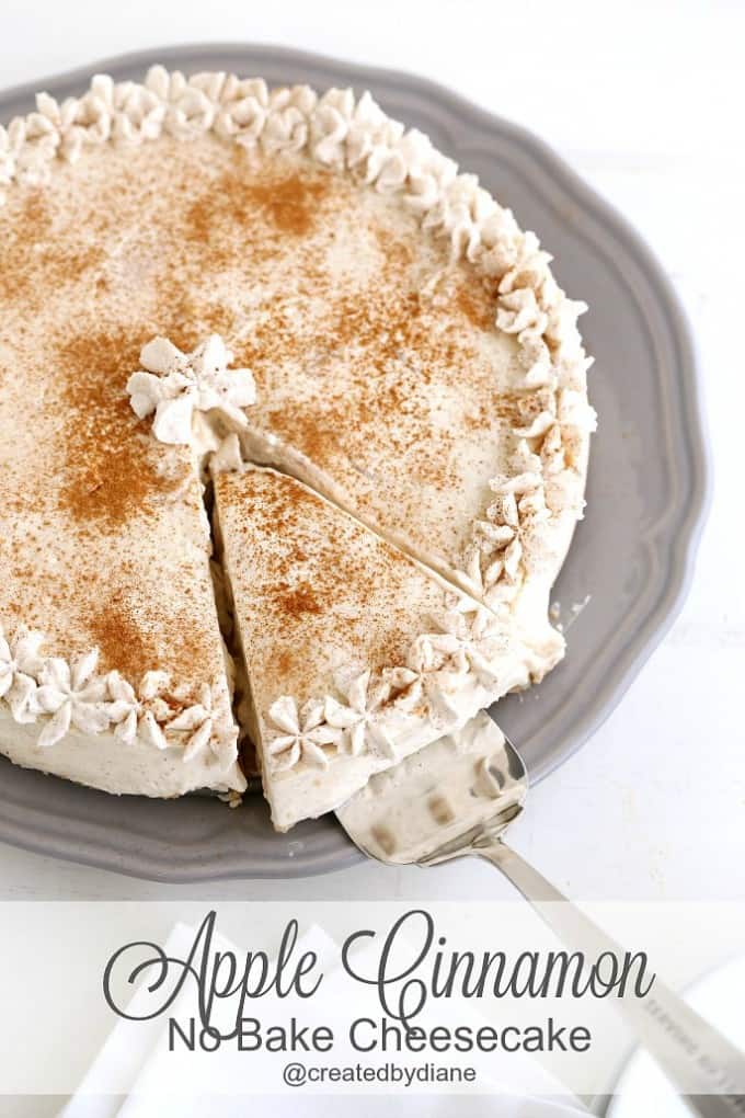 Apple Cinnamon no bake CHEESECAKE @createdbydiane