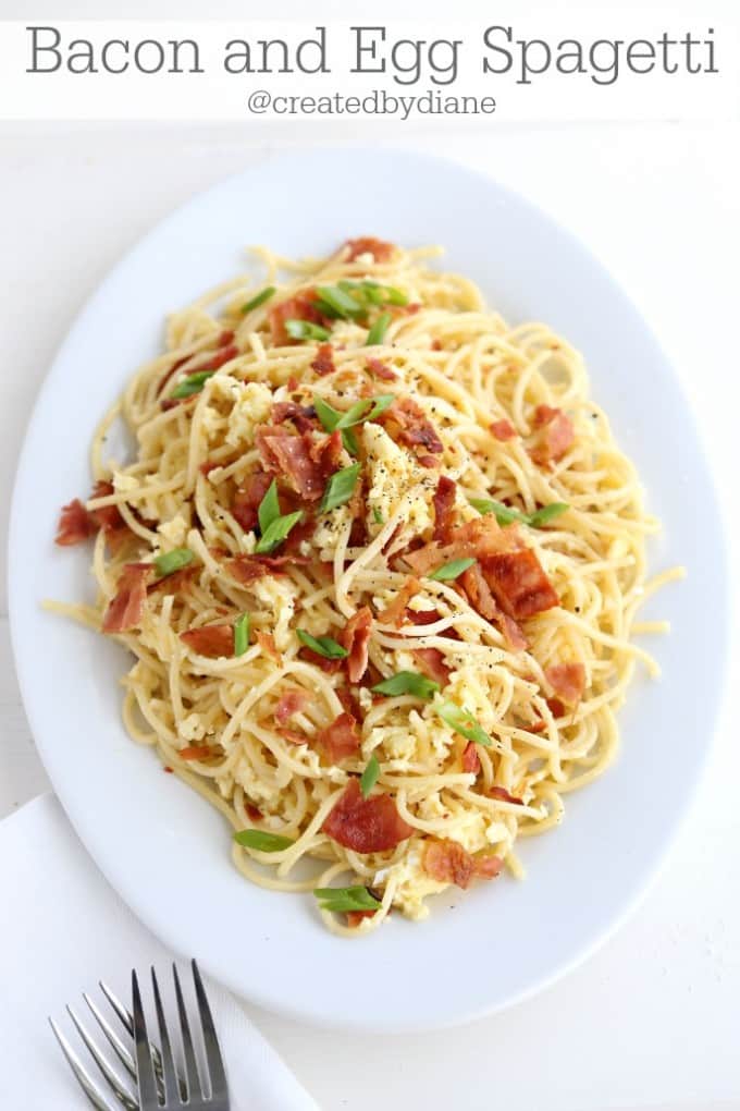 Bacon and Egg Spaghetti @createdbydiane