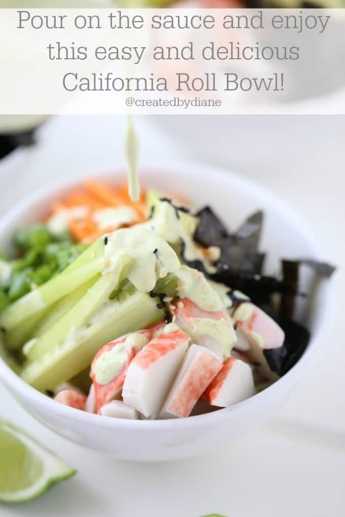 Cali Roll Bowl with Asian Aioli Sauce @createdbydiane