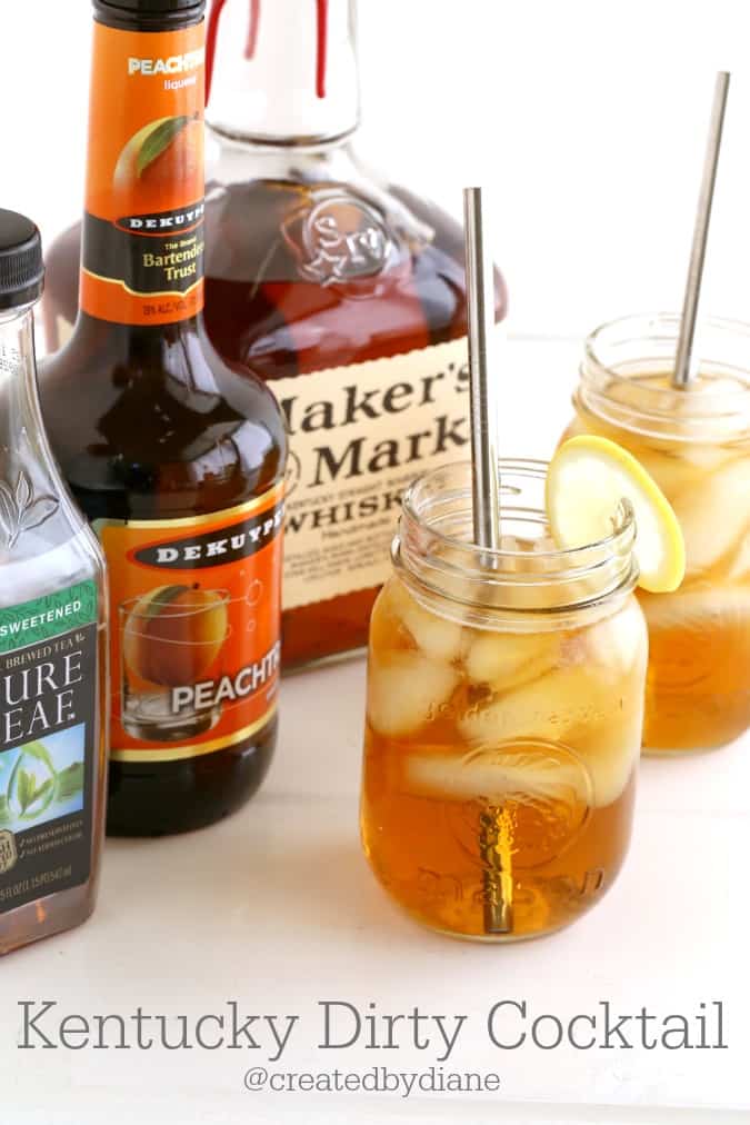 Kentucky Dirty, peach iced tea cocktail @createdbydiane