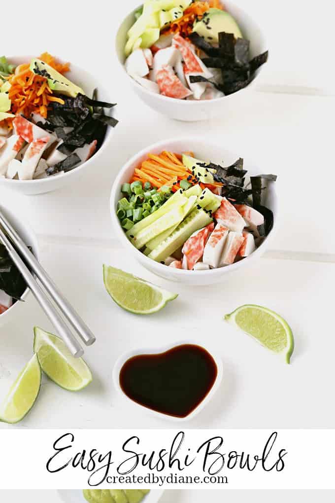 easy sushi bowl from createdbydiane.com