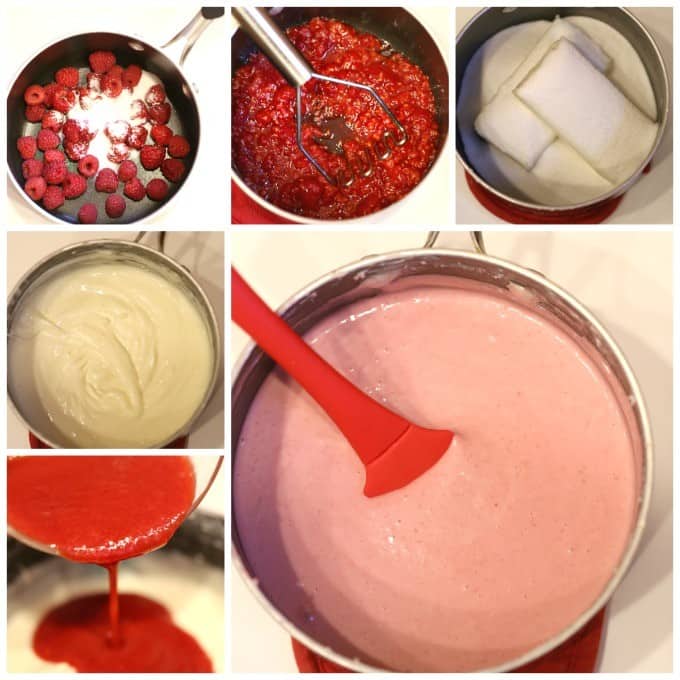 making raspberry cheesecake on the STOVE @createdbydiane
