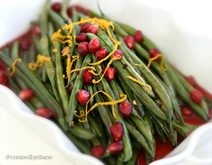 pretty green beans with pomegranate sauce @createdbydiane