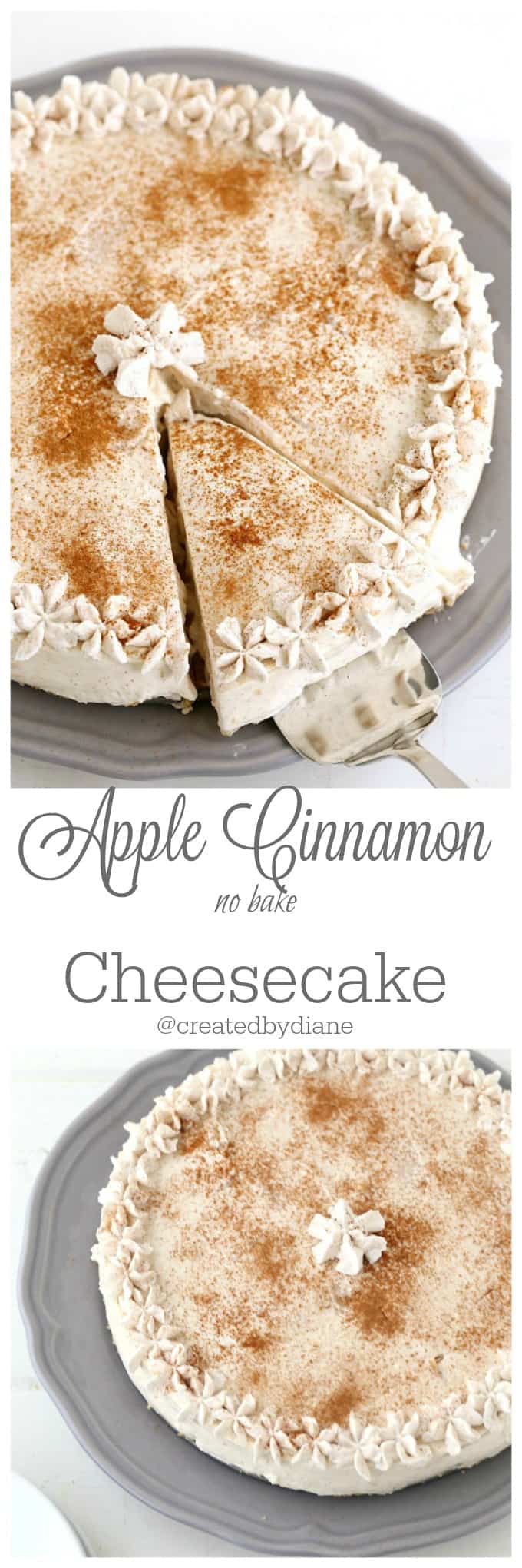 apple cinnamon no bake cheesecake is delicious and easy to make @createdbydiane