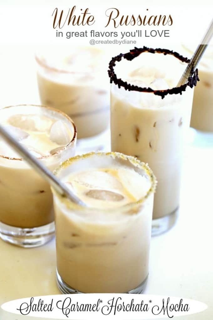 White Russians in flavors you will LOVE, Salted Caramel, Horchata, Mocha @createdbydiane
