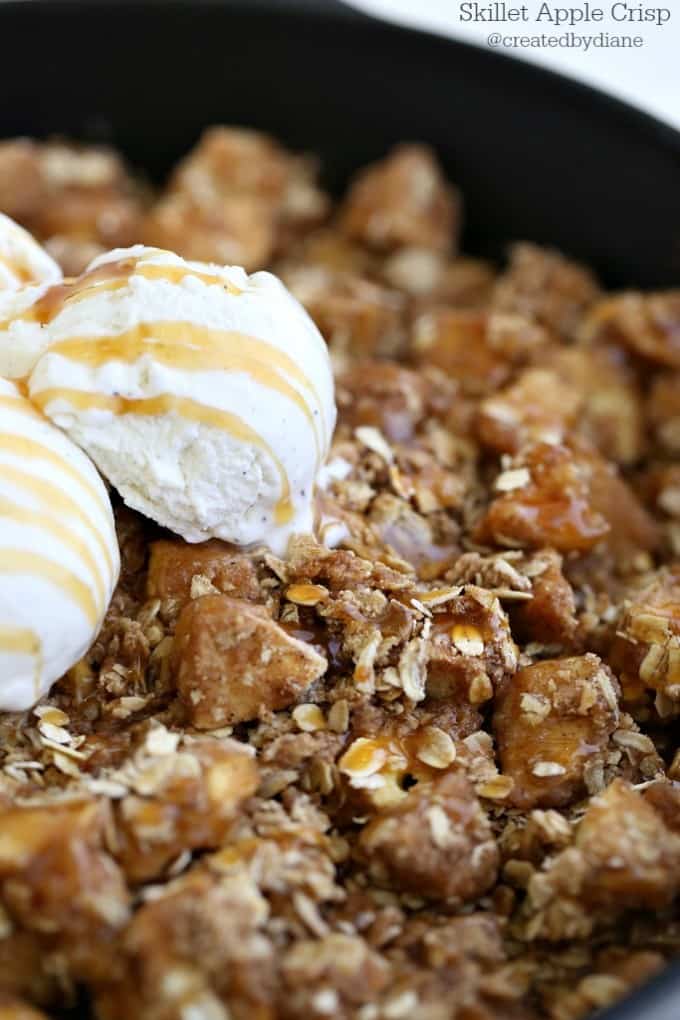 easy skillet apple crisp recipe @createdbydiane