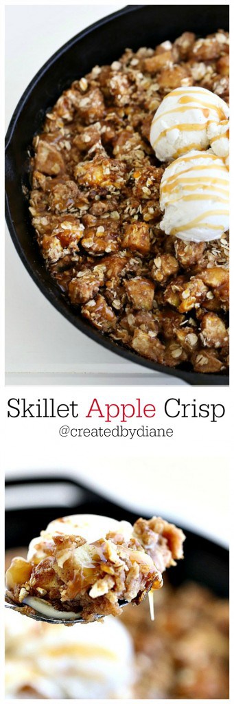 skillet apple crisp recipe from @createdbydiane