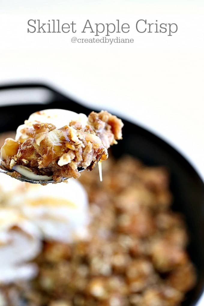 take a bite of this deliciousness, skillet apple crisp @createdbydiane