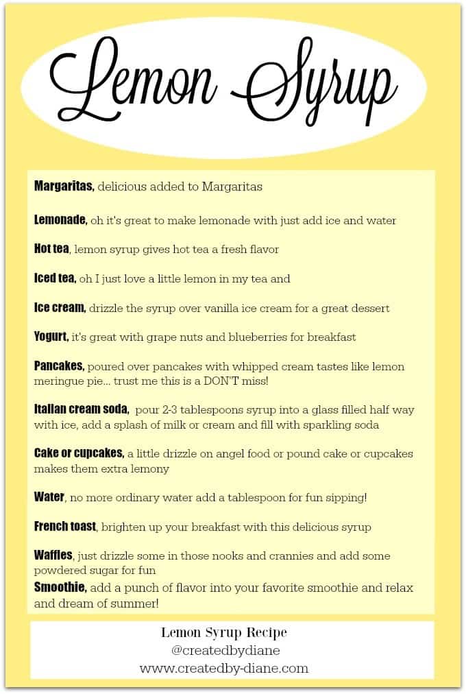 lemon syrup chart @createdbydiane