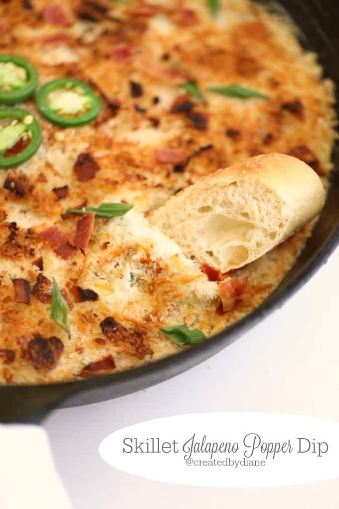 Skillet jalapeno popper Dip with bacon @createdbydiane