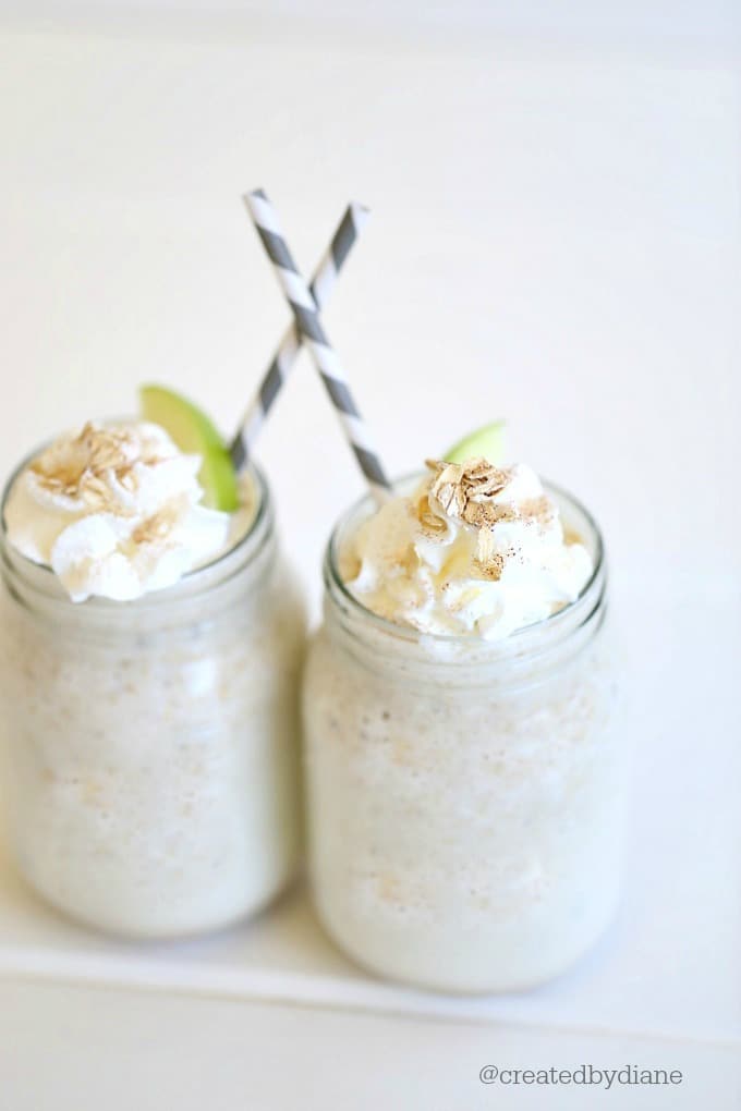 breakfast smoothie with apple oatmeal and cinnamon
