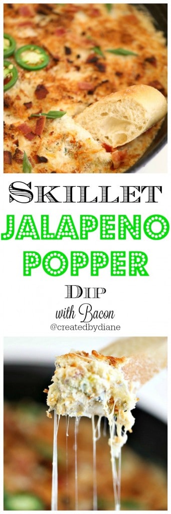 skillet jalapeno popper dip recipe from @createdbydiane