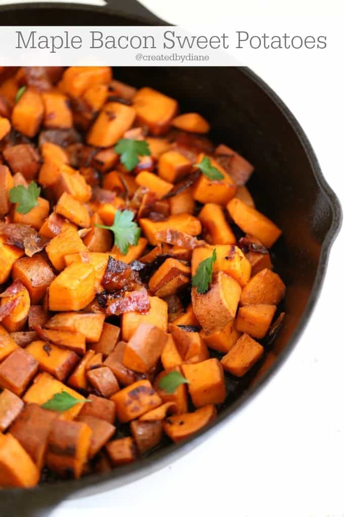 Maple Bacon Sweet Potatoes @createdbydiane