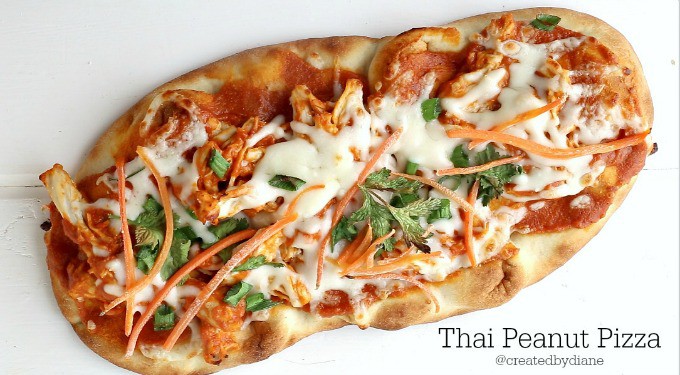 Thai Peanut Pizza recipe @createdbydiane