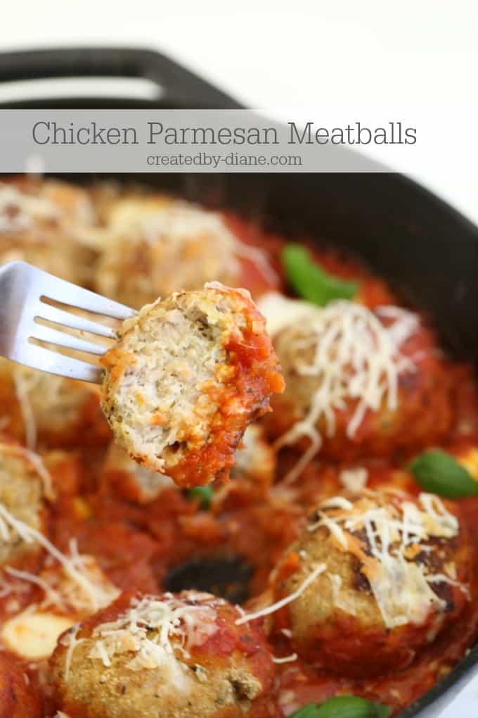 Chicken Parmesan Meatballs @createdbydiane