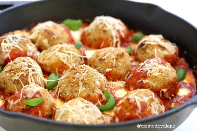 chicken parmesan meatballs from @createdbydiane