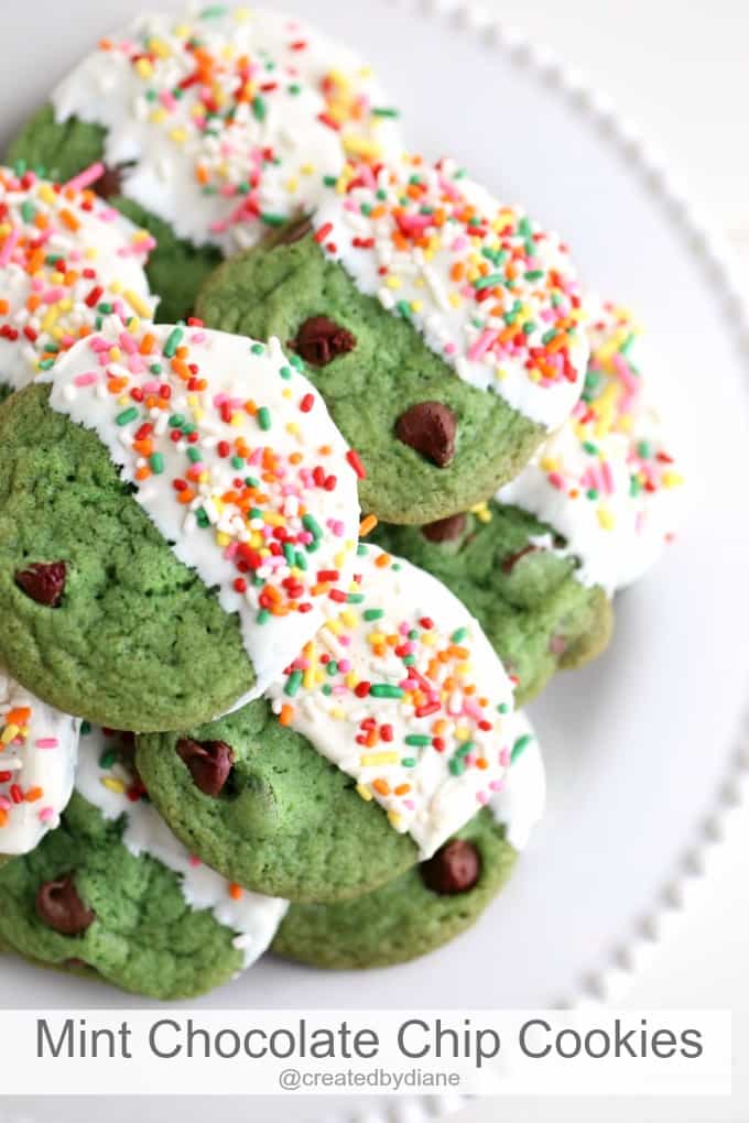 Mint Chocolate Chip Cookies