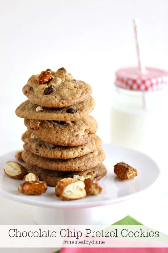 Chocolate Chip Pretzel Cookies @createdbydiane