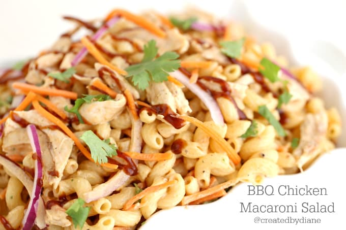 bbq chicken pasta salad @createdbydiane