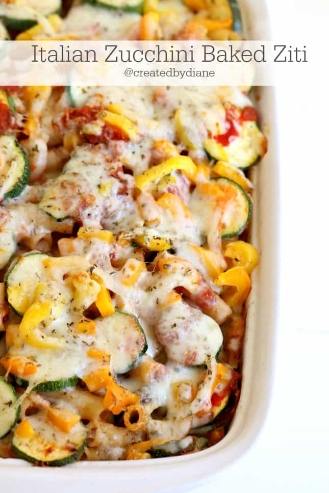 Italian Zucchini Baked Ziti @createdbydiane