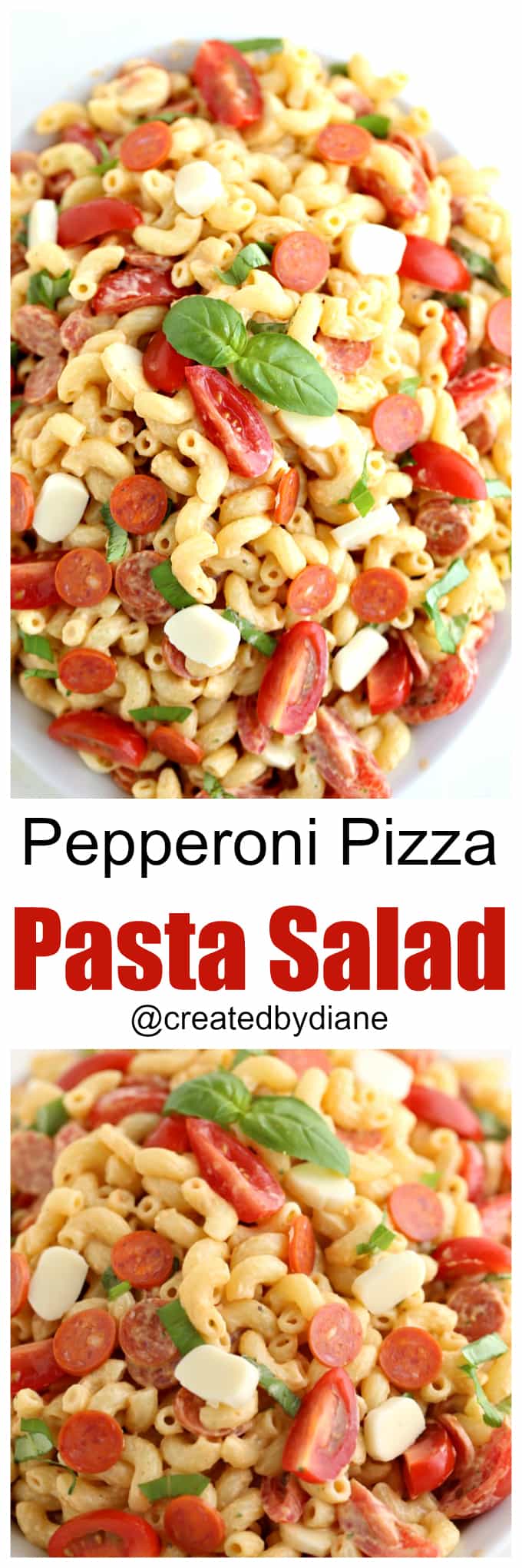 Pepperoni Pizza Macaroni Salad | Created by Diane