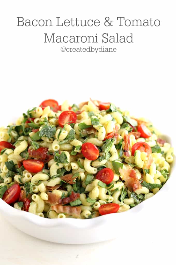 bacon lettuce and tomato macaroni salad @createdbydiane