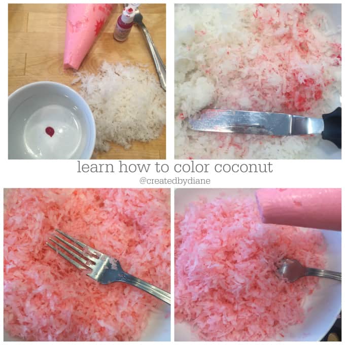 learn how to color coconut @createdbydiane