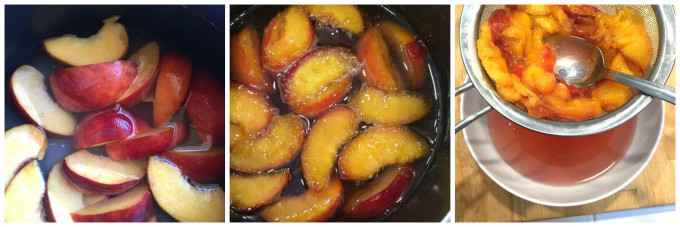 making peach syrup