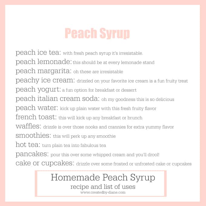 peach syrup uses