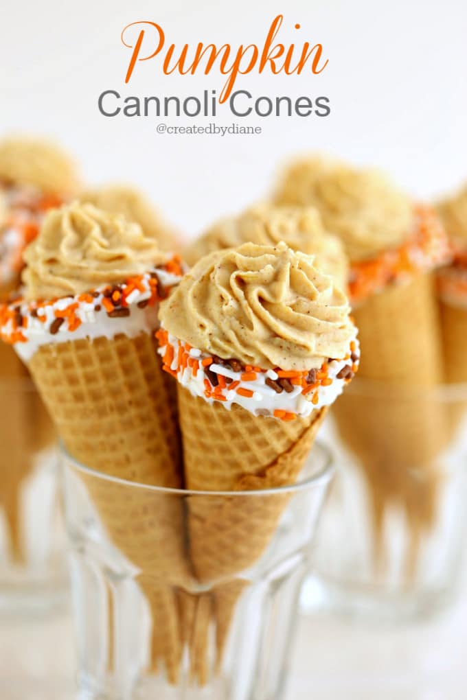 Pumpkin Cannoli Cones @createdbydiane