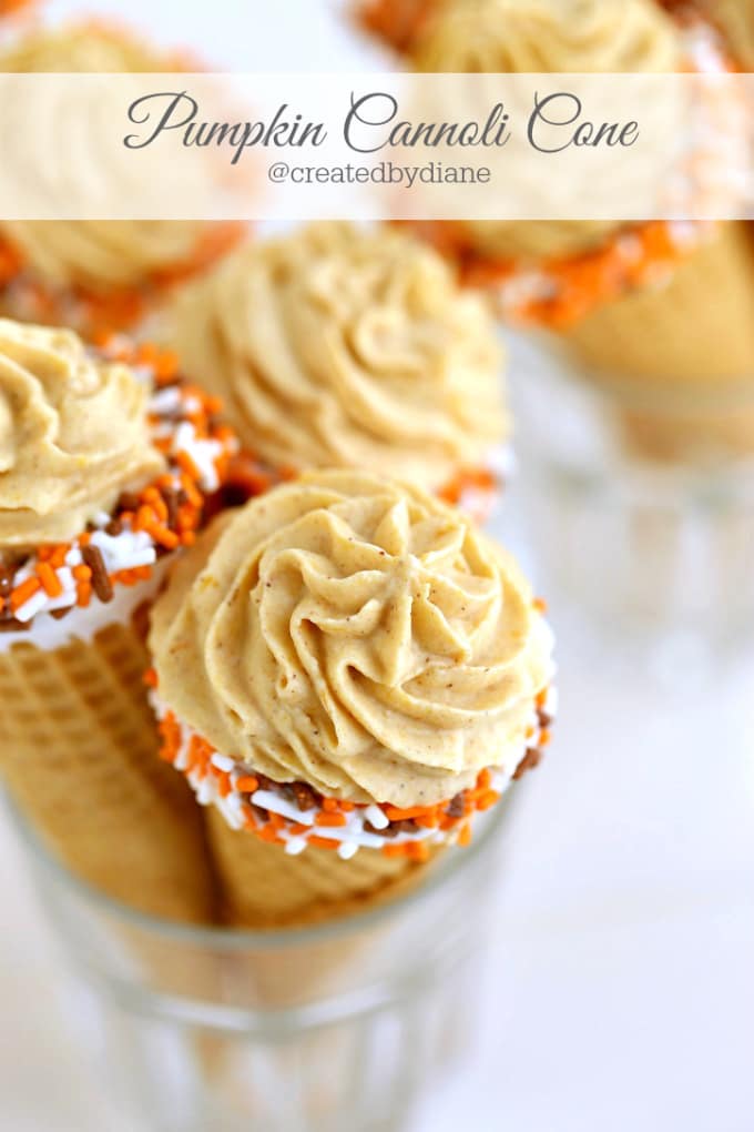 Pumpkin Cannoli Cones