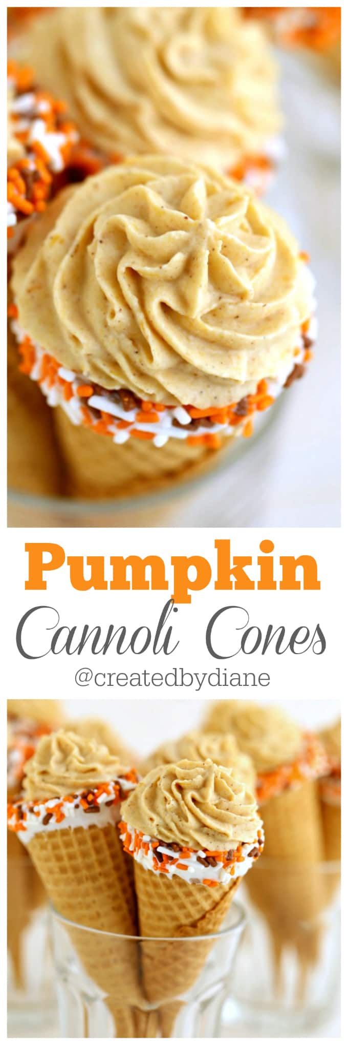 pumpkin cannoli cones recipe from @createdbydiane