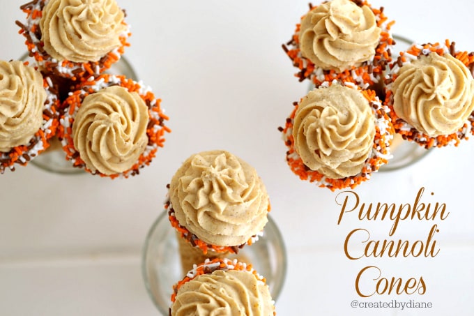 pumpkin cannoli cones recipes @createdbydiane