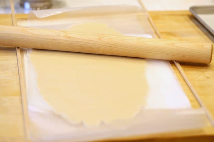 roll-out-cookie-dough-between-wax-paper-createdbydiane