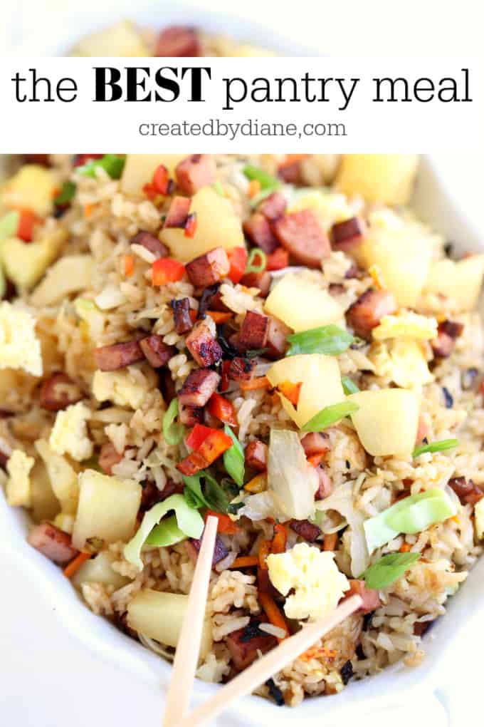 the BEST Pantry meal, spam and pineapple fried rice createdbydiane.com