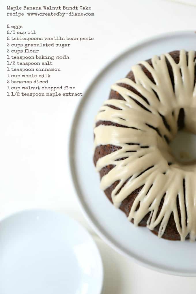 great recipe for maple banana walnut bundt cake @createdbydiane